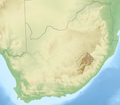 Hypsometrically tinted relief map of South Africa