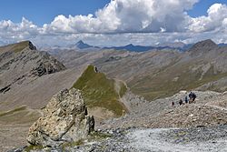 Vue depuis le sommet du pic Caramentran dans le Queyras (altitude 3050 m)