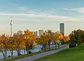 Donau City from the Donauinsel, Vienna International Centre and DC-Tower