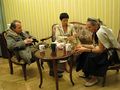 Michel Houellebecq and Ewa Wieleżyńska, Polish translator and Beata Stasińska (b. 1960), Polish editor - Warsaw (Poland), June 9, 2008