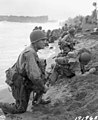 American Soldiers moving ashore at Aitape, New Guinea, 22 April 1944