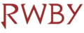 Text logo of RWBY