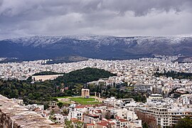The Temple of Zeus and the Panathenaic Stadium from the Acropolis on December 29, 2019.jpg