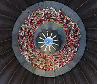 Armenian Genocide Memorial - inside outside 360 view to the sky from eternal flam