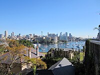 Looking across Rushcutters Bay towards Elizabeth Point from Yarranabbe Road, Darling Point