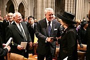 English: at Reagan's funeral with Brian Mulroney and Gorbachev, 2004