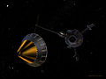 Galileo spacecraft leaves the Orbiter.