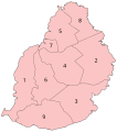 Districts of Mauritius Les districts de l'île Maurice