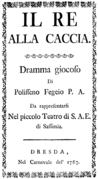 Galuppi - Il re alla caccia - libretto, Dresden 1767 - italian title page.png