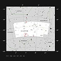 This chart shows the location of the NGC 300 galaxy within the constellation of Sculptor.