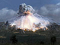 Titan IVB solid booster static firing failure at rocket ridge, Edwards AFB