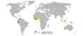 Cocoa output in 2005 shown as a percentage of the top producer (Cote d'Ivoire - 1,286,330 tonnes)