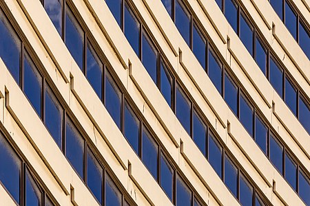 Rydges facade in the evening sun, Christchurch