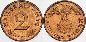 2 Rpf, 1937 (Bronze-Legierung)