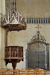 Chaire et ancienne grille du choeur de la collégiale Saint-Quiriace de Provins