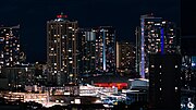 Thumbnail for File:Neal S Blaisdell Center in red at night.jpg