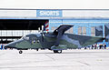 The first Sherpa C-23A accepted by the U.S. Air Force taxiing on the flightline during its official rollout ceremony