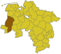 Lage des Landkreises Emsland in Niedersachsen