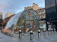 The northern entrance to St. Enoch subway station in Glasgow