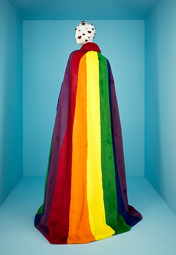 Burberry rainbow cape at The Met