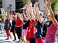 Radical cheerleaders at September 15, 2007 anti-war protest