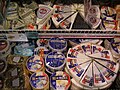 Cheese on display in the supermarket.