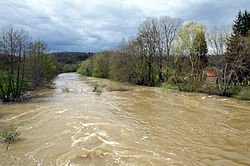 L'Yonne en crue à Merry sur Yonne