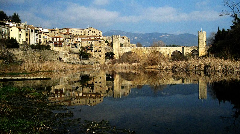 Medieval bridge and village of Besalú (Province of Girona)