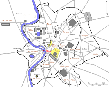 map of Pons Aemilius, Plan of Rome