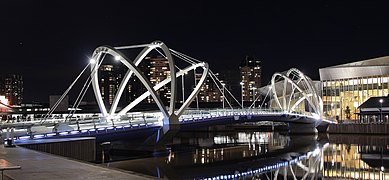 Grimshaw Architects Seafarers Foot Bridge at South Wharf, Melbourne