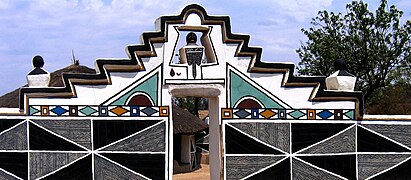 Ndebele architecture of Cultural Village (Portals), Botshabelo (South Africa)