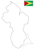 Guyana Outline Map Country Shape White with Flag.png