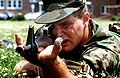 A recruit aims his M16A1 rifle