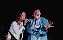 with Mick Jagger during tour