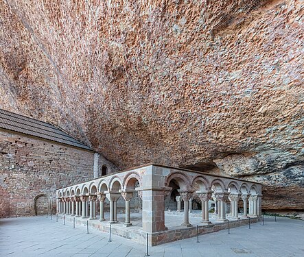 Cloister of the Royal Monastery of San Juan de la Peña, province of Huesca, Spain.