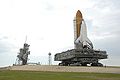 Crawler Transporter with Atlantis on the ramp to pad 39A