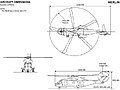 Drawing of EH101 Merlin with Dimensions