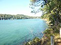 La Laïta vue des environs du port de Guidel-Plage (vue vers l'amont : à droite la rive côté Guidel ; à gauche la rive côté Clohars-Carnoët).