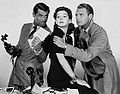 Cary Grant, Rosalind Russell and Ralph Bellamy in His Girl Friday, 1940