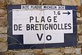 Plaque Michelin à Brétignolles-sur-Mer en Vendée.