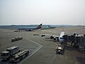 Several Asiana aircraft at Incheon Airport in Seoul