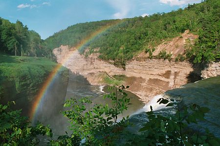 Middle Falls in Letchworth State Park, NY, looking south