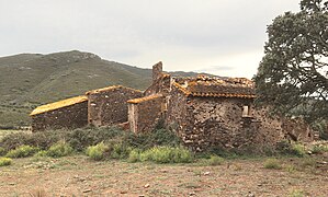 Mas Pils, former estate of the monastery of Sant Quirze de Colera in the area of Rabós, Spain (north view)