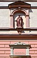 Český Krumlov Old Town - Sculpture at Elementary School