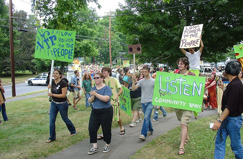 Valley Free Radio barnraising parade