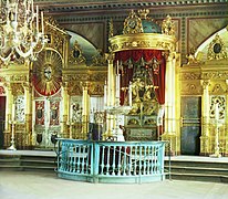 Iconostasis and Miraculous Icon in the Orthodox Church of the Nativity of the Virgin Mary in Smolensk.