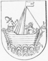 Dansk: Byvåben, 1539. Illustration fra Anders Thisets artikel Om danske By- og Herredsvaaben trykt i Tidsskrift for Kunstindustri 1893-1894. English: 1539 version. Illustration from the article Om danske By- og Herredsvaaben written by Anders Thiset and published in Tidsskrift for Kunstindustri 1893-1894.