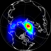 Deutsch: Das erste Bild einer irdischen Röntgenaurora English: The first x-ray image of aurora on Earth