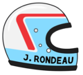 Le casque intégral du pilote manceau Jean Rondeau. En 1980, alors qu'il partageait le baquet avec son ami Jean-Pierre Jaussaud, il devient l'unique vainqueur des 24 Heures du Mans au volant d'une voiture qu'il a construite avec sa propre équipe, la Rondeau M379B.
