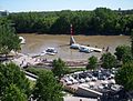 Winnipeg's Forks Historic Port underwater during the 2005 Red River flood